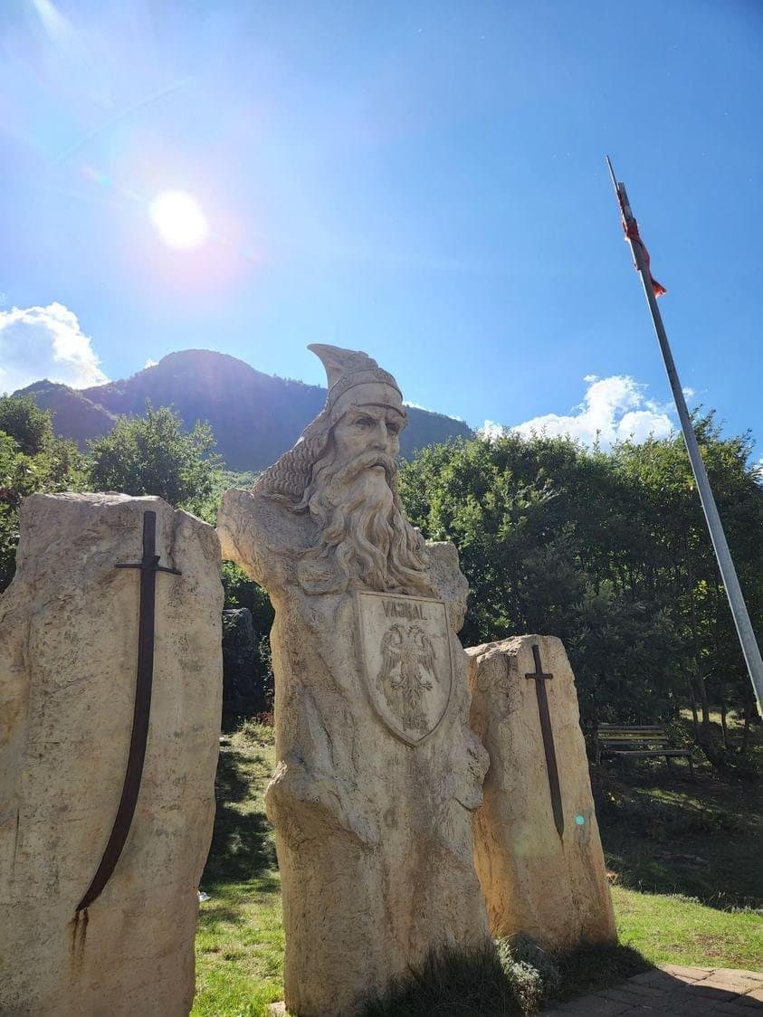 Skanderbeg monument on the field of Vajkal, Bulqizë