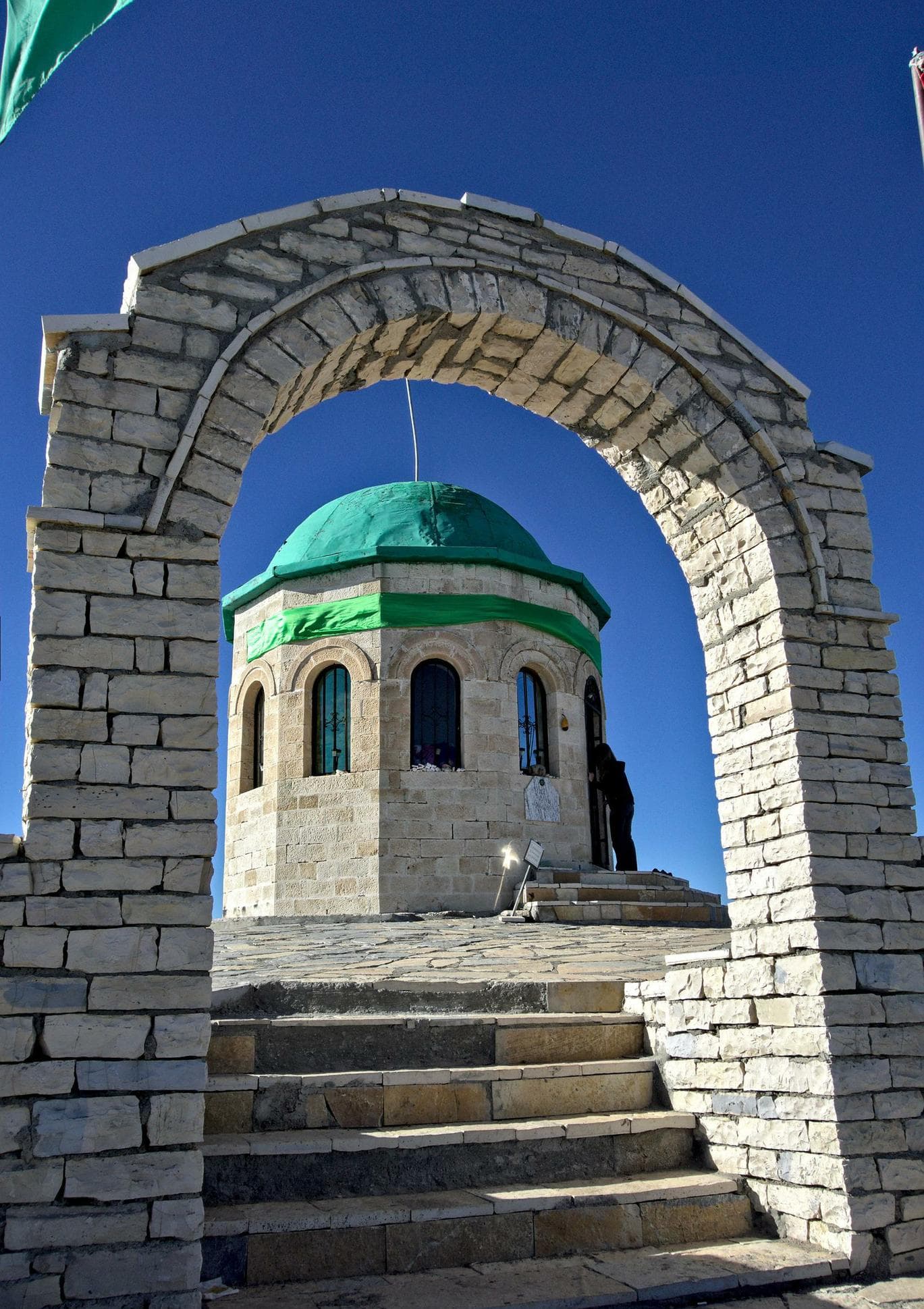 The türbe atop Mount Tomorr