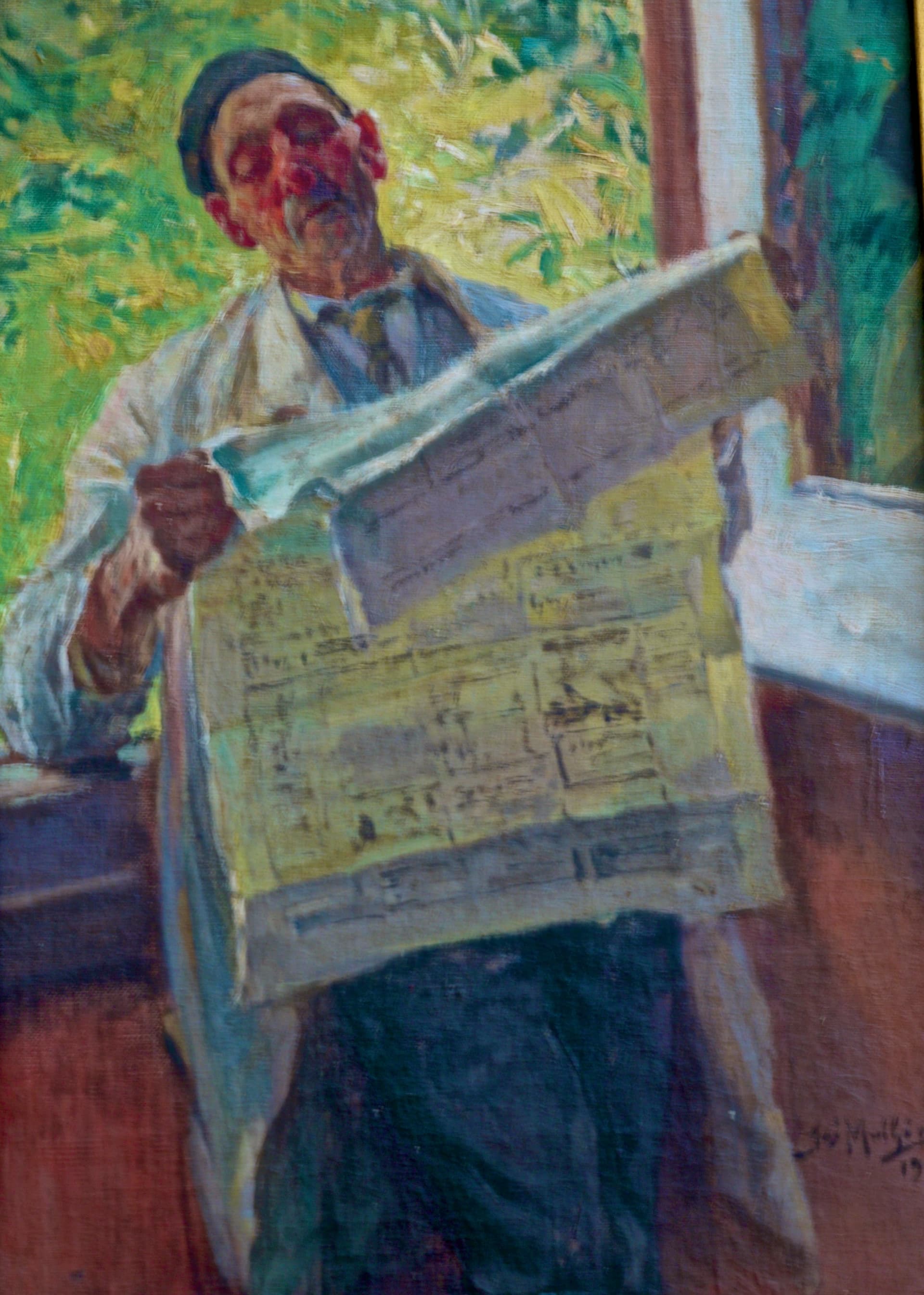 Reading the news (1918) -José Malhoa (1855 - 1933)