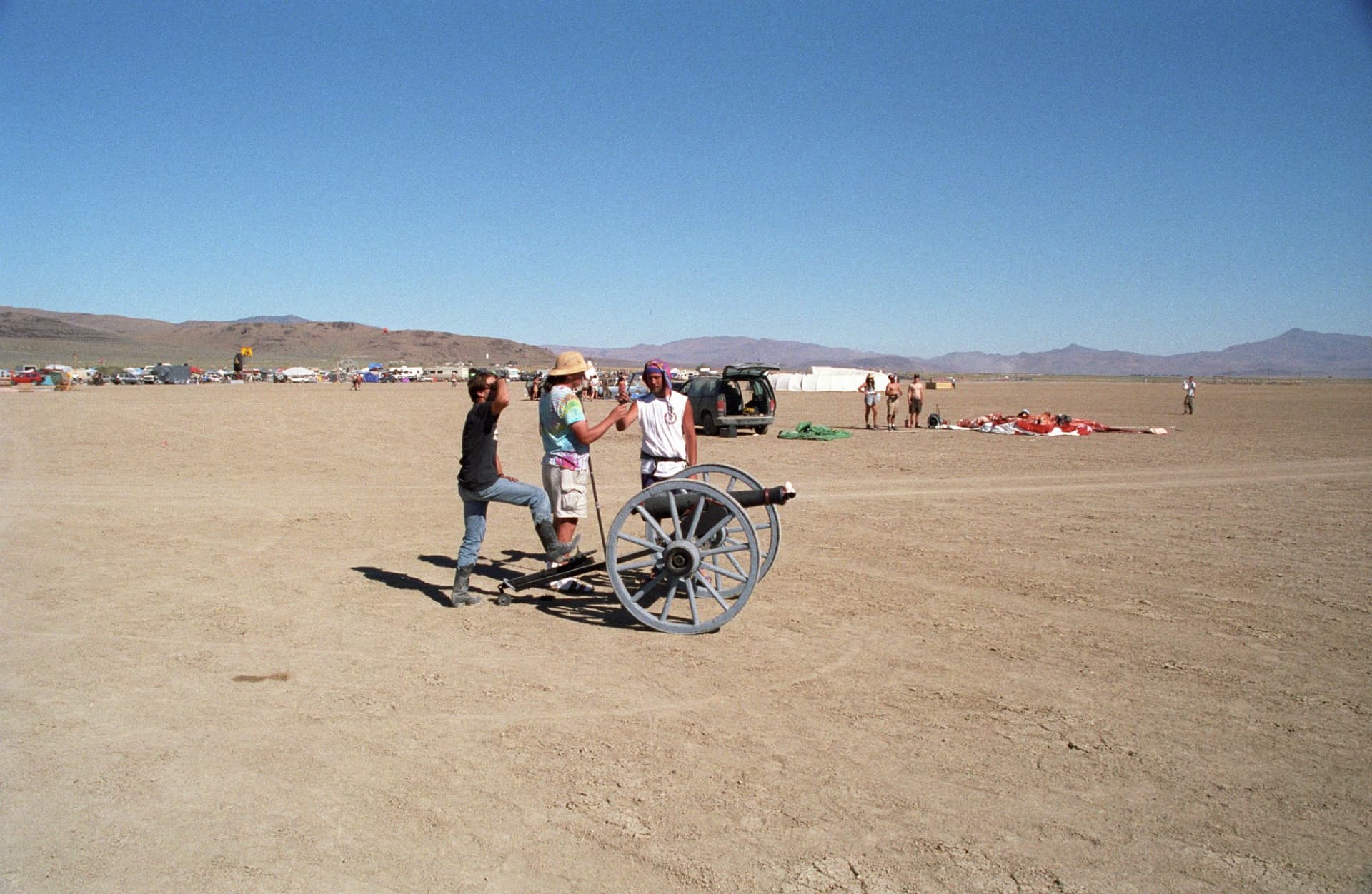 The playa cannon, lining up the shot · 5/9
