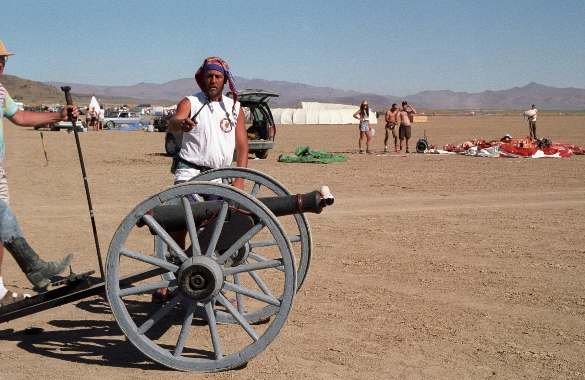 The playa cannon, lining up the shot · 7/9