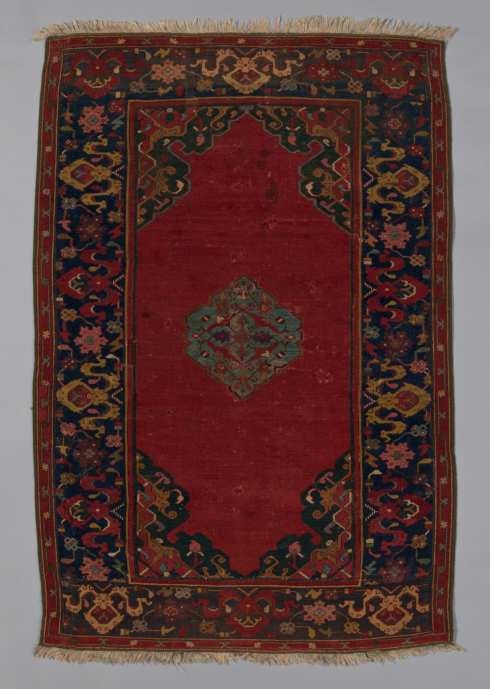 Carpet (Ushak double-ended prayer rug), Romania, 17th century