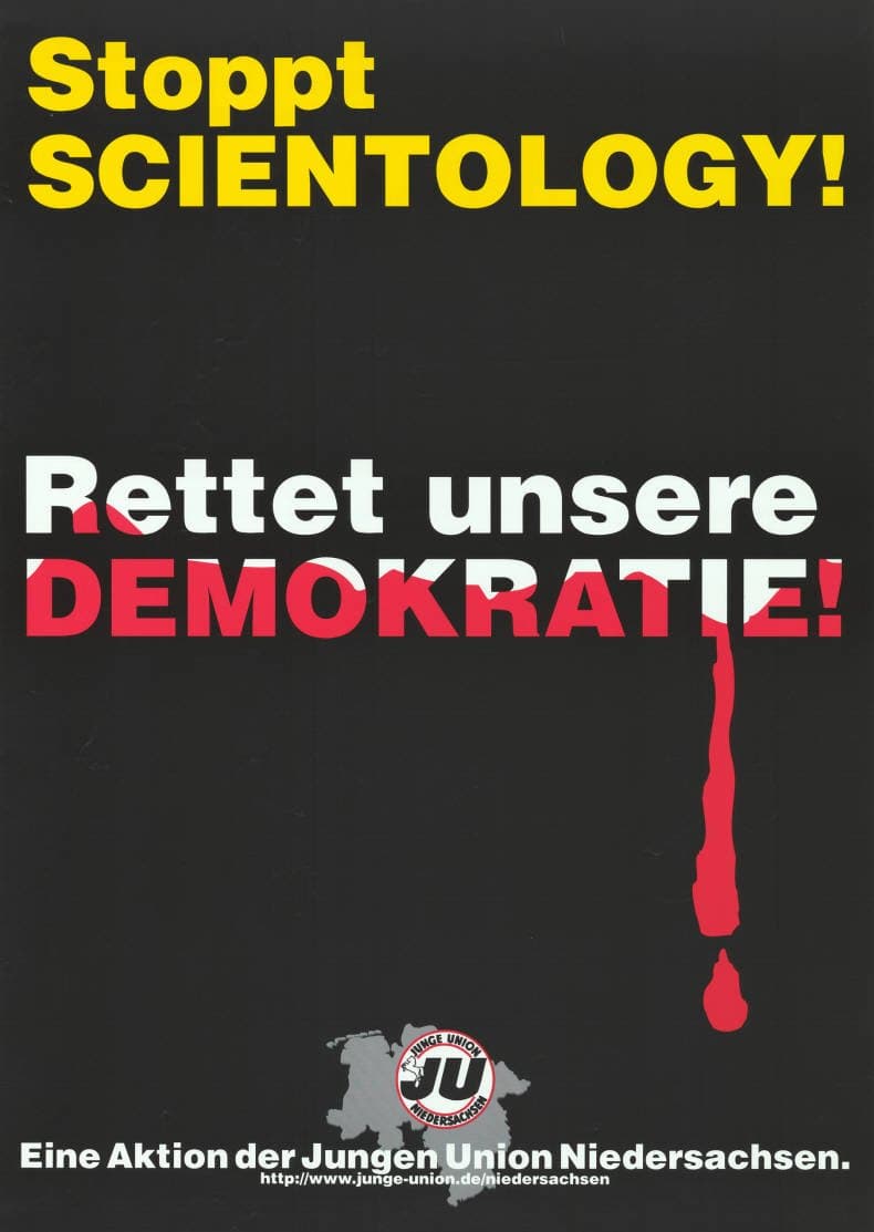 Campaign poster against Scientology in Lower Saxony