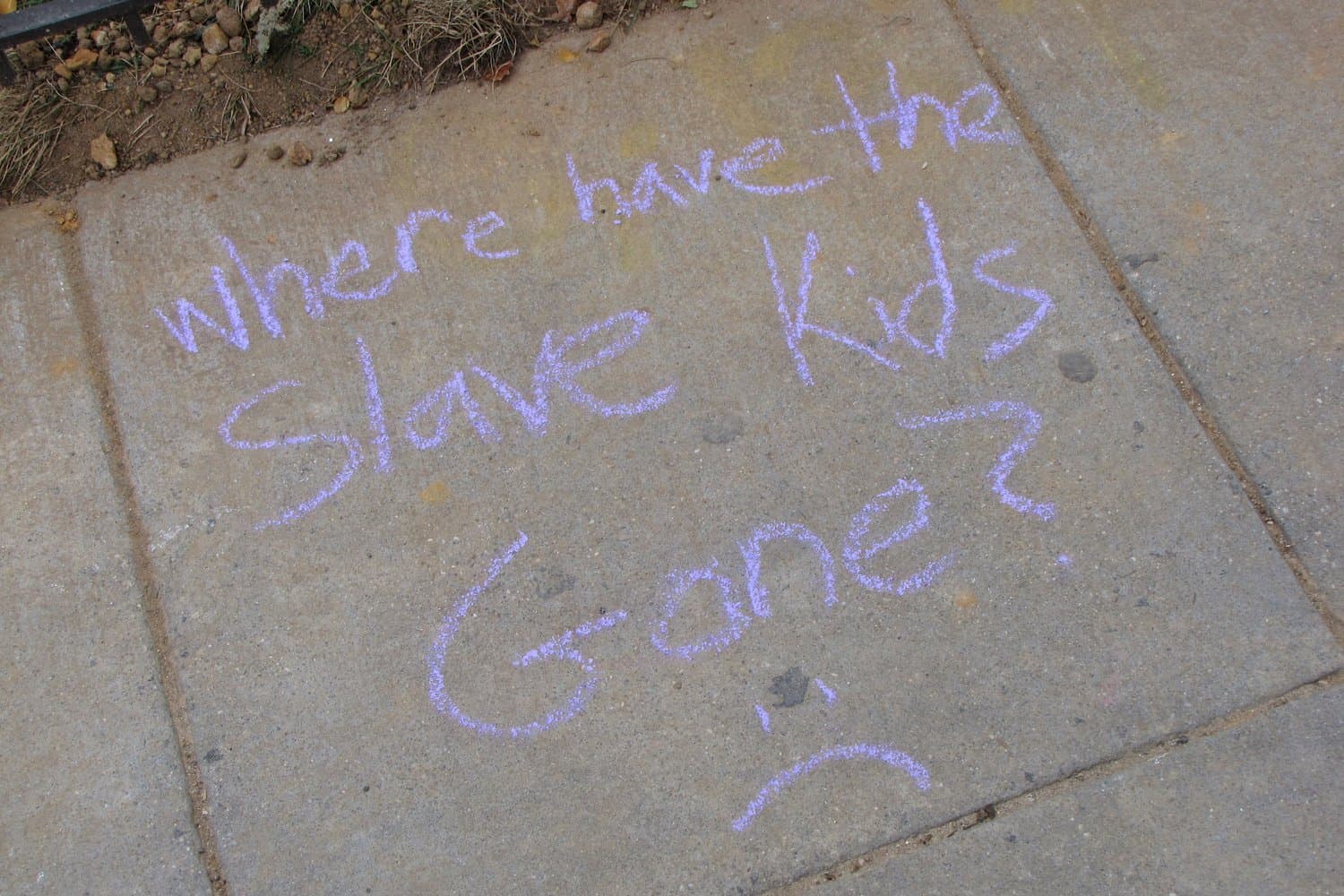 Chalk message on a Washington sidewalk