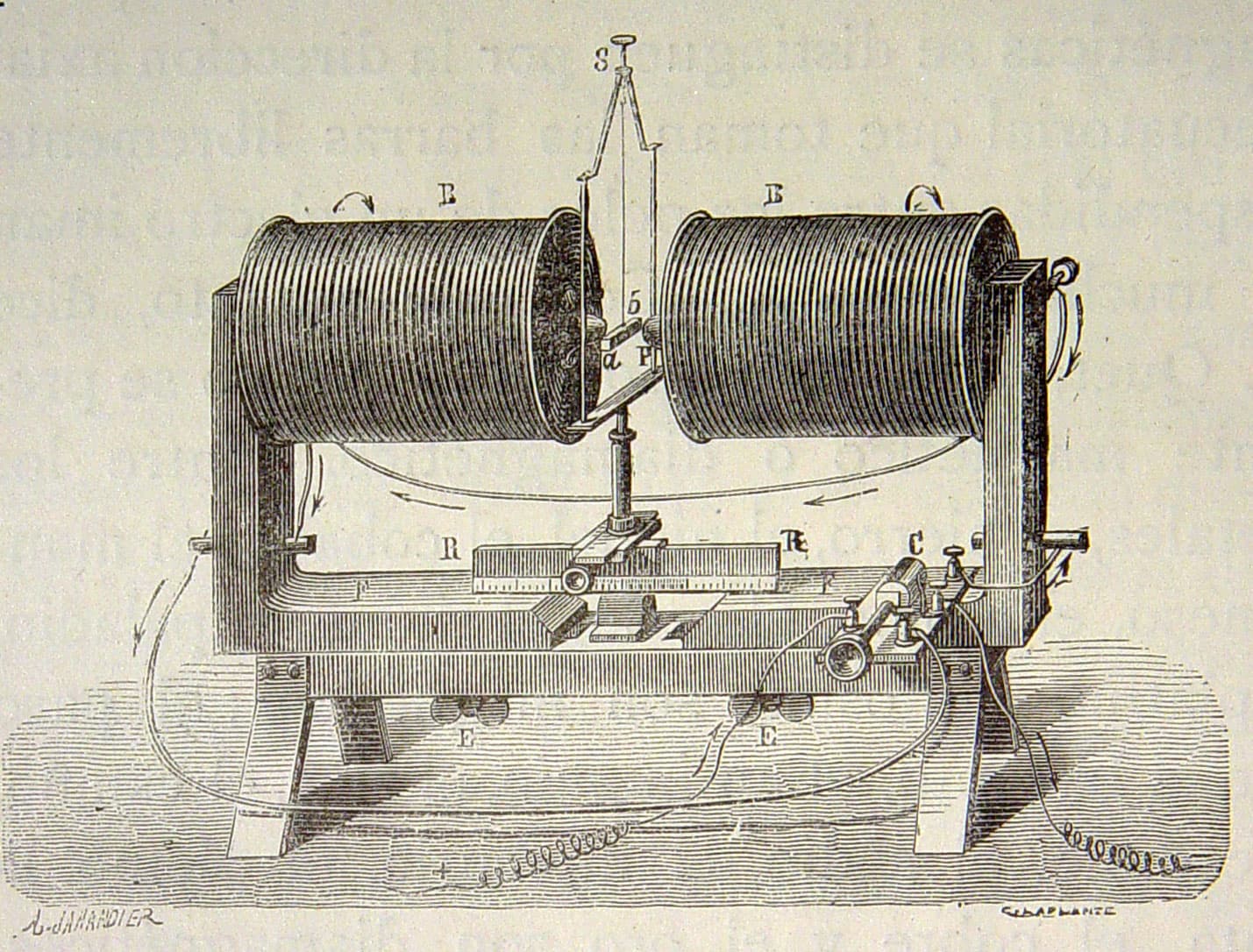 Ruhmkorff apparatus for the study of diamagnetism, 1882