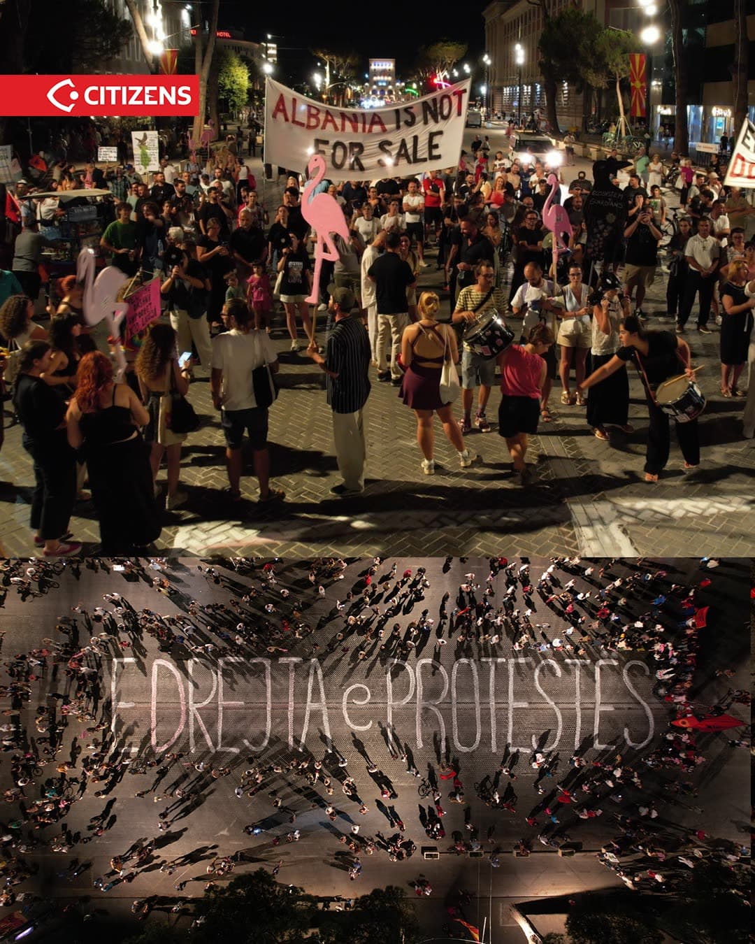 Në ditën e 97-të të protestës në shesh, bashkë me qytetarët u bashkuan edhe… (frame 2)