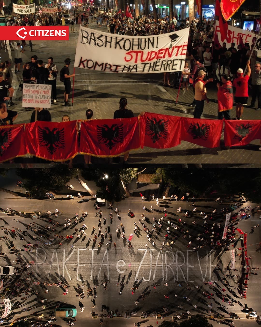 Qytetarët u mblodhën edhe sot, në ditën e 99 të protestës së përditshme, për… (frame 1)