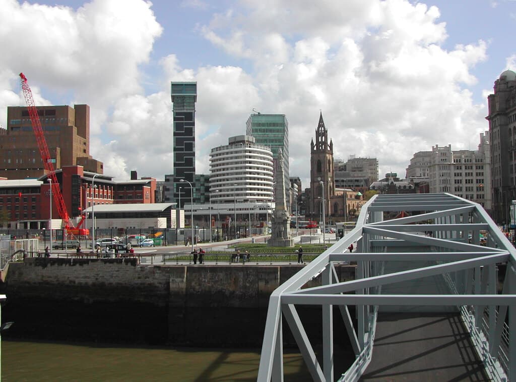 Liverpool scene from Pier Head landing stage