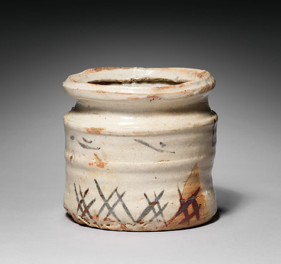 Water Container (Mizusashi) with Riverscape