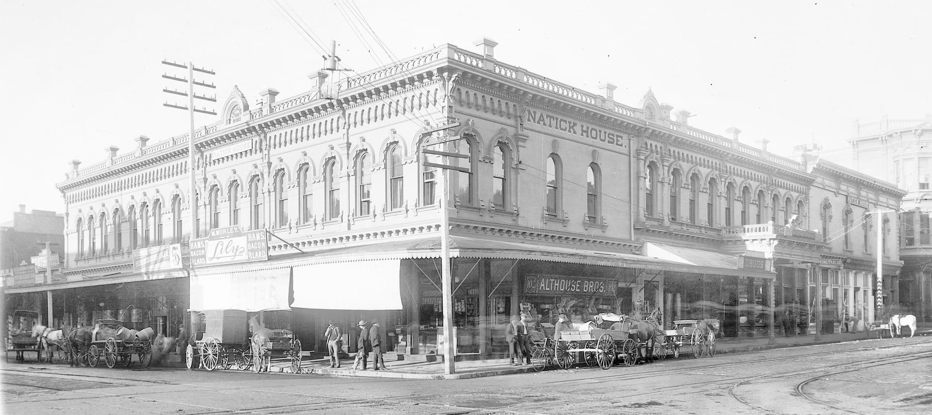 st and Main St SW corner Hotel Natick 1900 Los Angeles