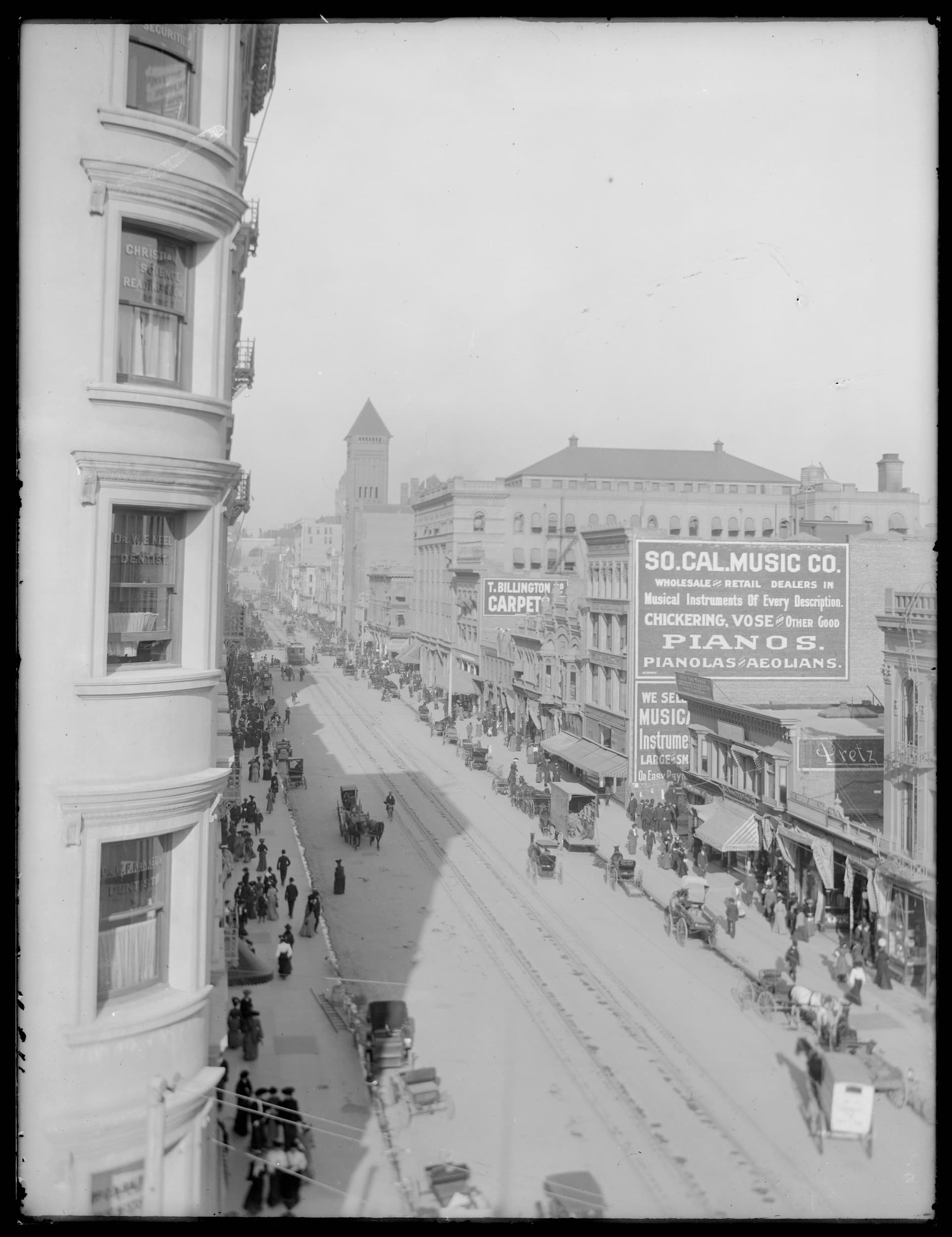 Broadway from 4th Street looking north, Los Angeles, ca.1880-1900 (.1)