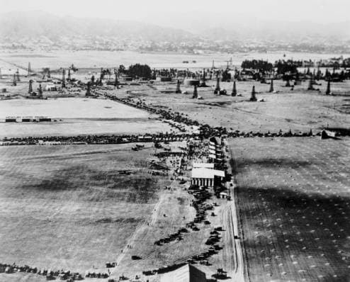 Wilshire & Fairfax from the air (1920)