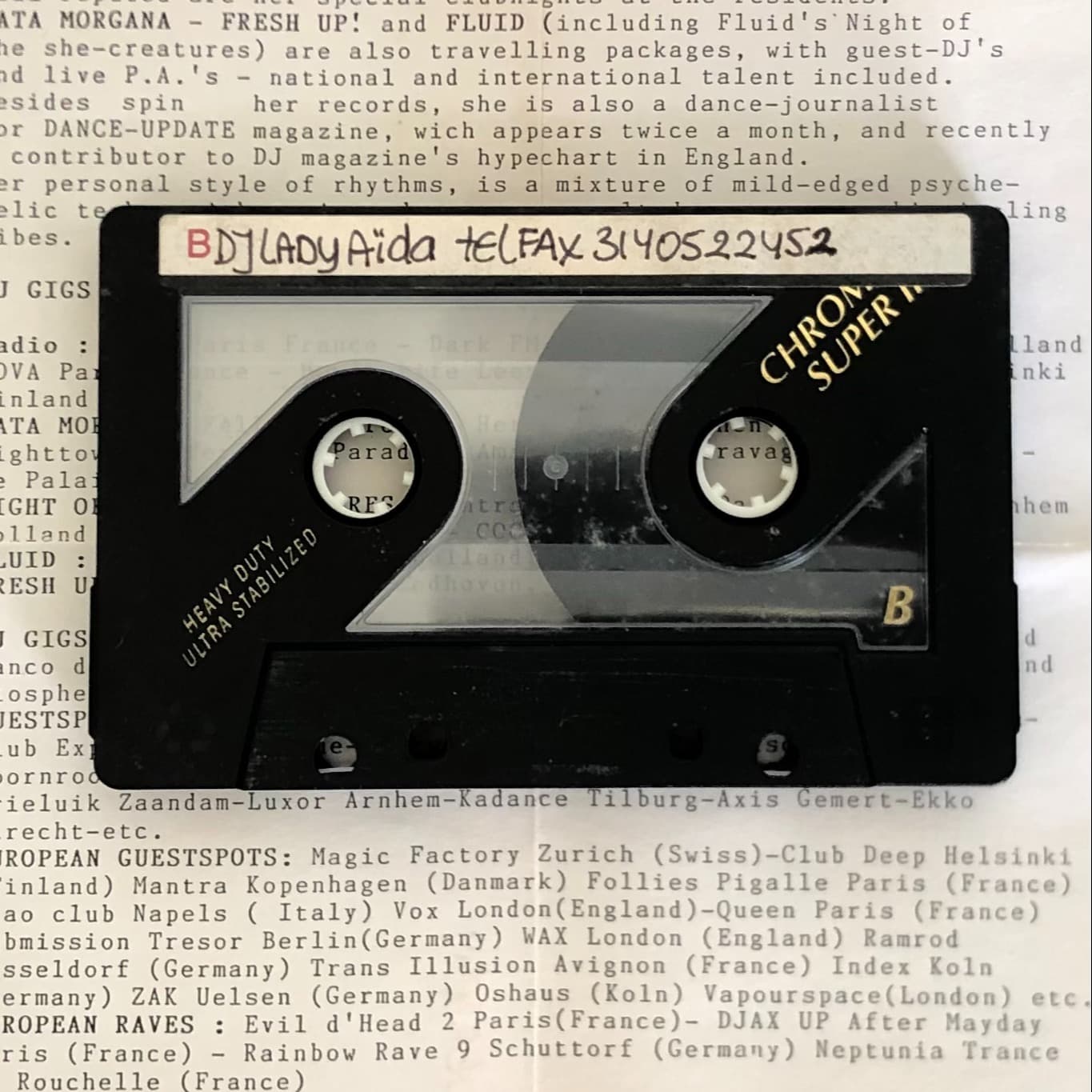 DJ Lady Aïda - tape & press sheet
