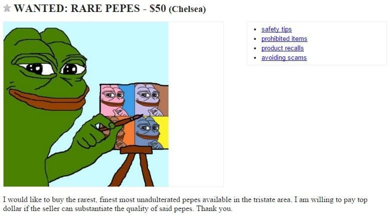 Buying Rare Pepes on Craigslist