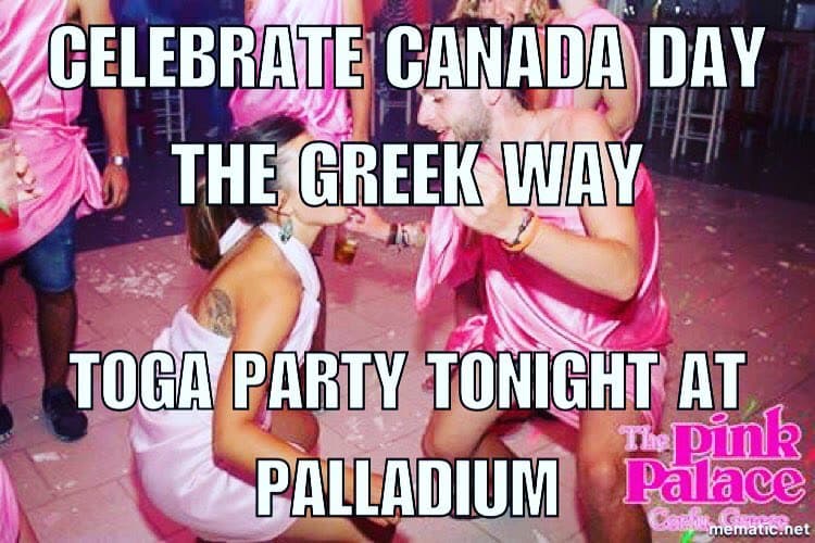 Tonight we have our famous TOGA PARTY at The Palladium Nightclub!