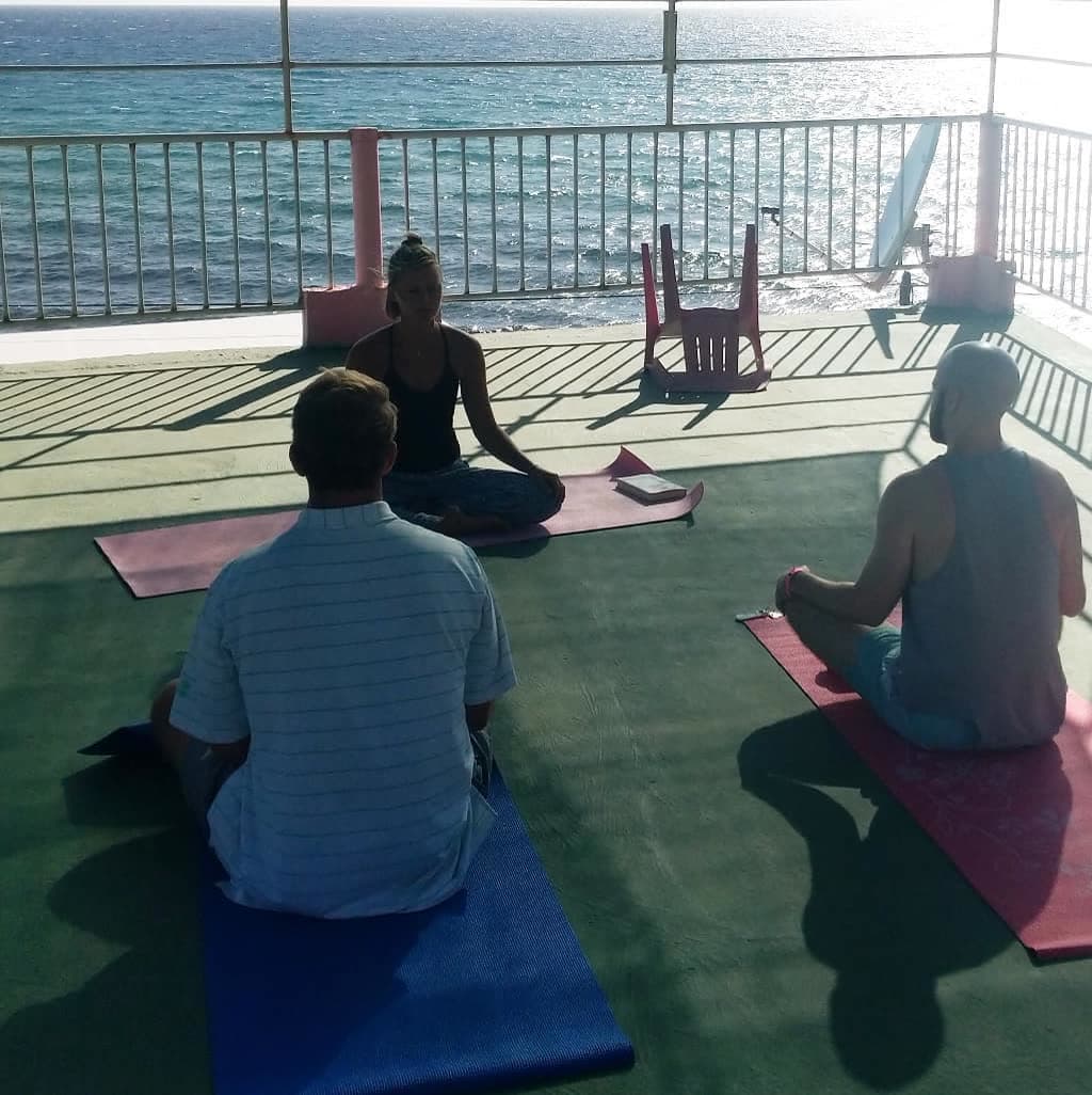 It's not all parties here at , join us for rooftop yoga sessions overlooking the ocean (1 of 2)