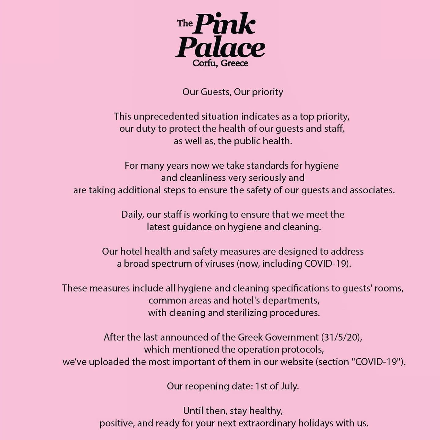 , Summer 2020 announcement.