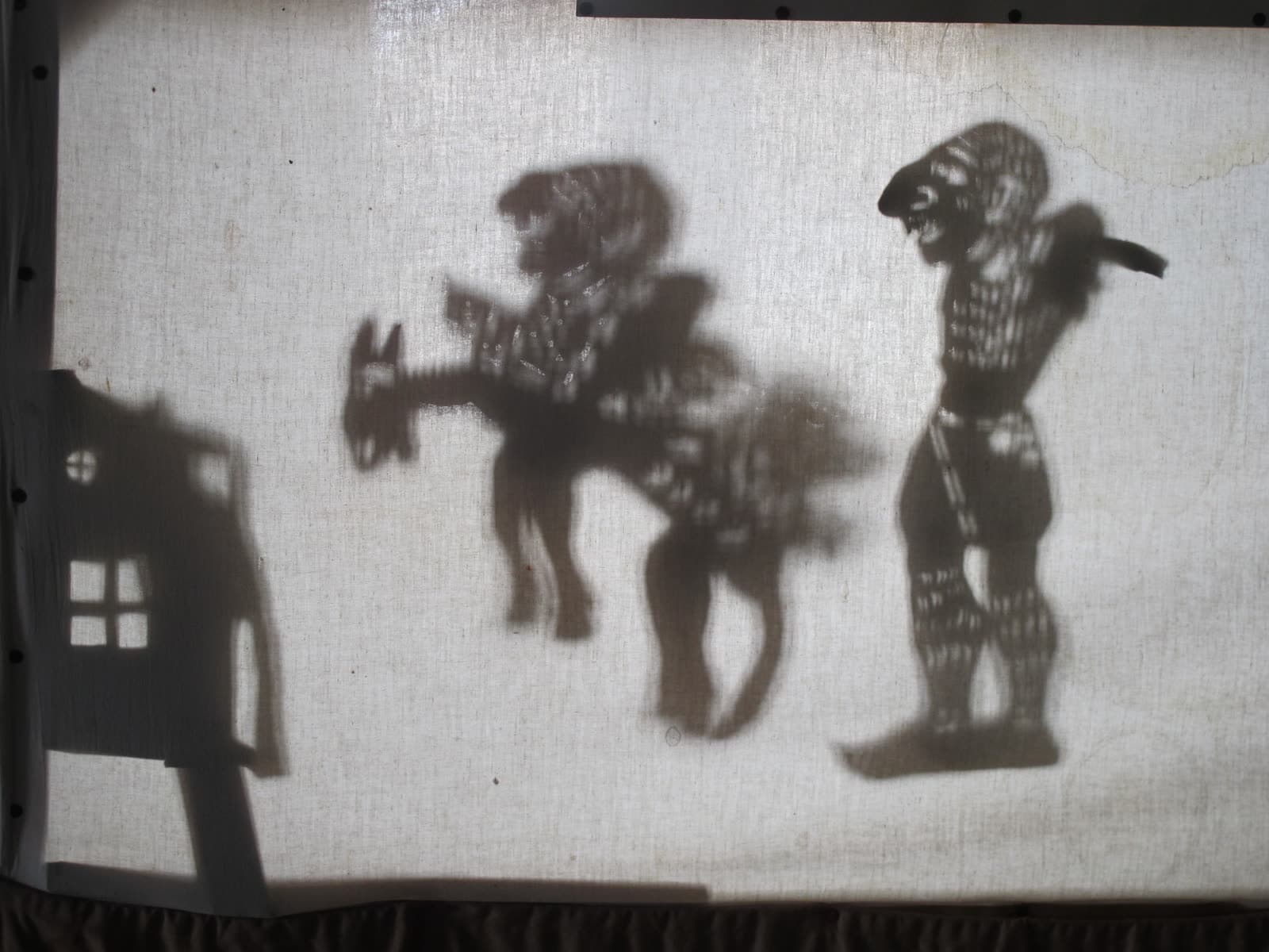 Corfu shadow theatre display at the Sinarades folklore museum