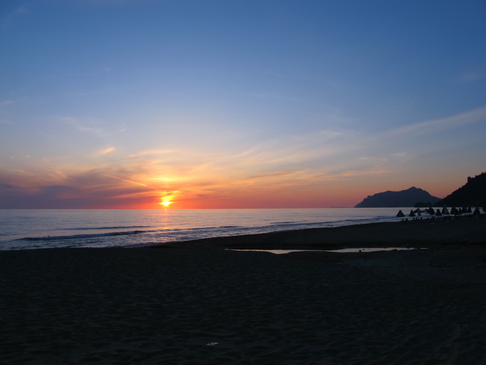 Sunset over the sea at Agios Gordios