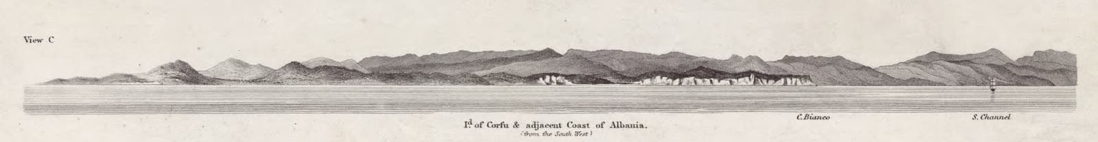 Admiralty coastal view of Corfu, 1865