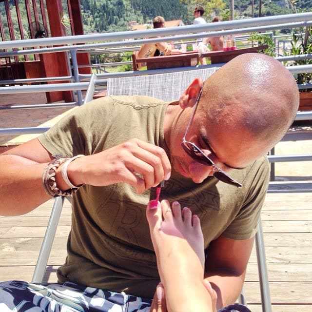 Our staff member Chile gives free pedicures on the beach to anyone who brings their own…