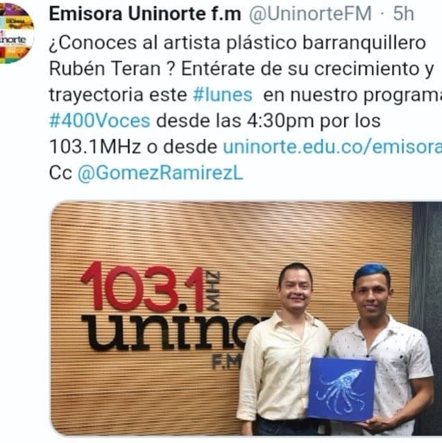 Hoy puedes escucharme 4:30 pm Uninorte fm 103.1 o por la wed www.uninorte.edu.co/emidora