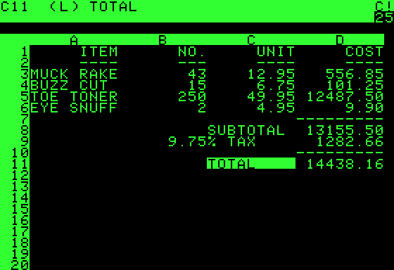 VisiCalc - First Spreadsheet