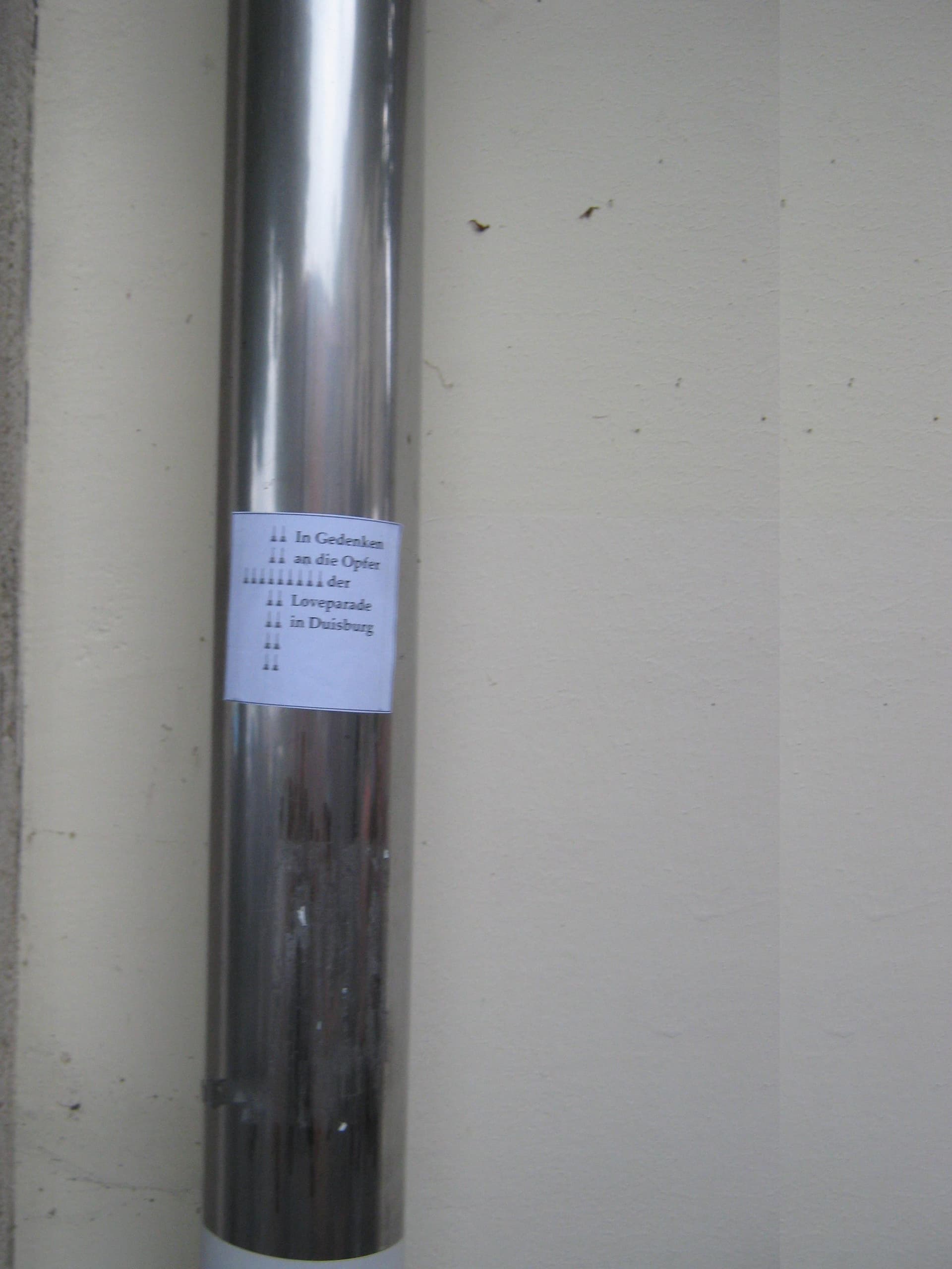 Memorial plaque for Love Parade 2010 victims