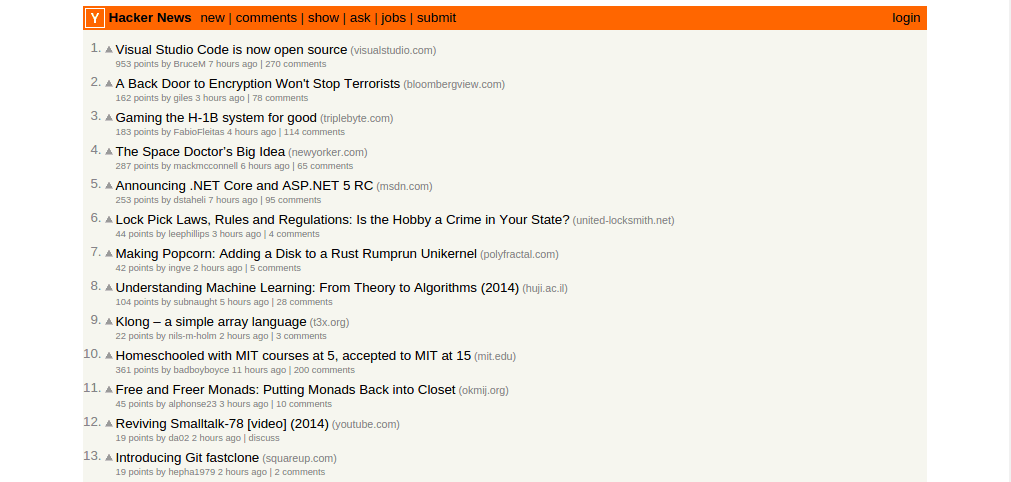 Hacker News launches