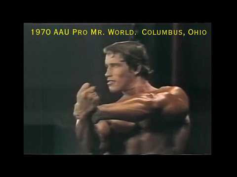 Arnold Schwarzenegger Wins 1970 AAU Pro Mr. World in Columbus, Ohio