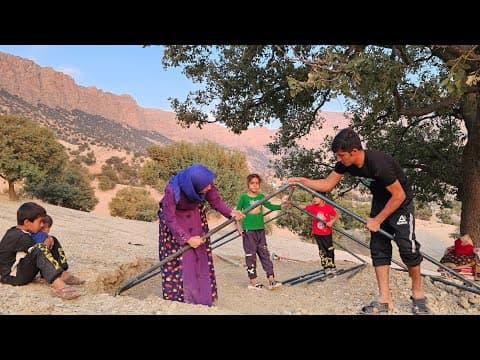 Nomadic Life: Setting Up a Black Tent – Ali's Effort to Build a Shelter for Akram and Her Children (2 of 2)