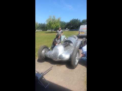 1937 W125 Grand Prix car fires up at Donnington