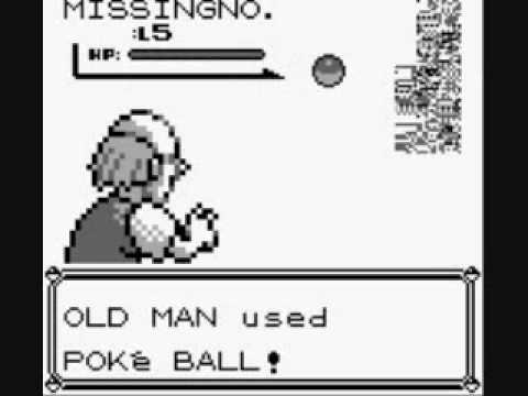 Old Man glitch catches Missingno. - Pokémon Blue