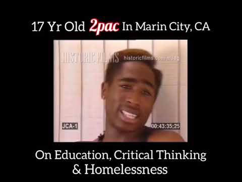 Seventeen-year-old Tupac speaks to a camera in Marin City
