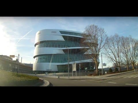 Driving to Mercedes-Benz Museum from Stuttgart-Untertürkheim (Germany)