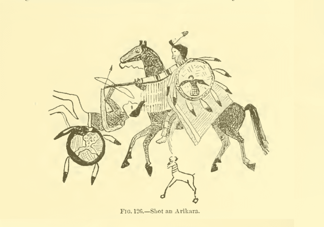 Ledger art of Running Antelope (Hunkpapa Lakota). 2 of