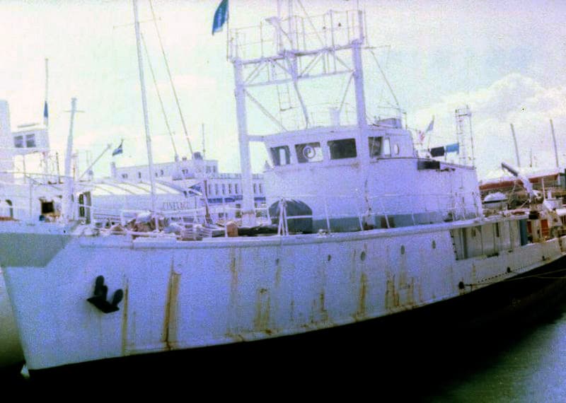The Calypso laid up at La Rochelle, 1999