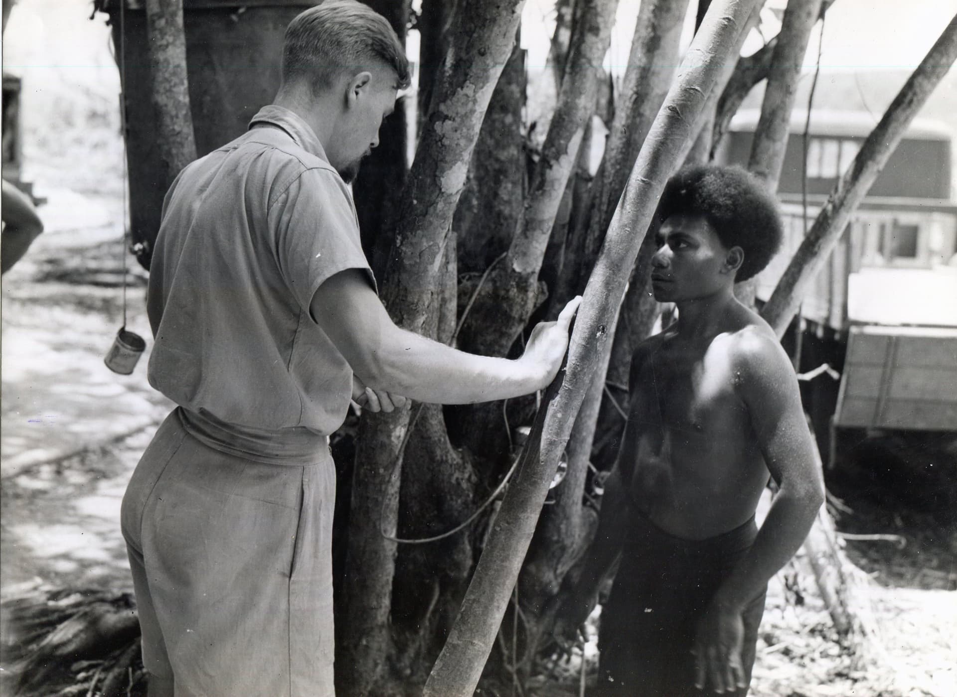 British Officer and Guadalcanal Native, Guadalcanal, circa 1942