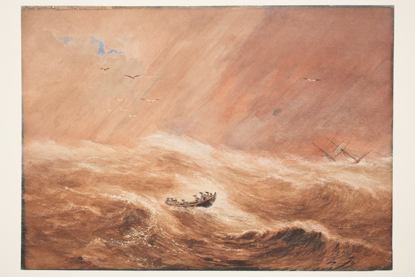 The whale boat returning to the Wanderer in the hurricane off Guadalcanal. 1851