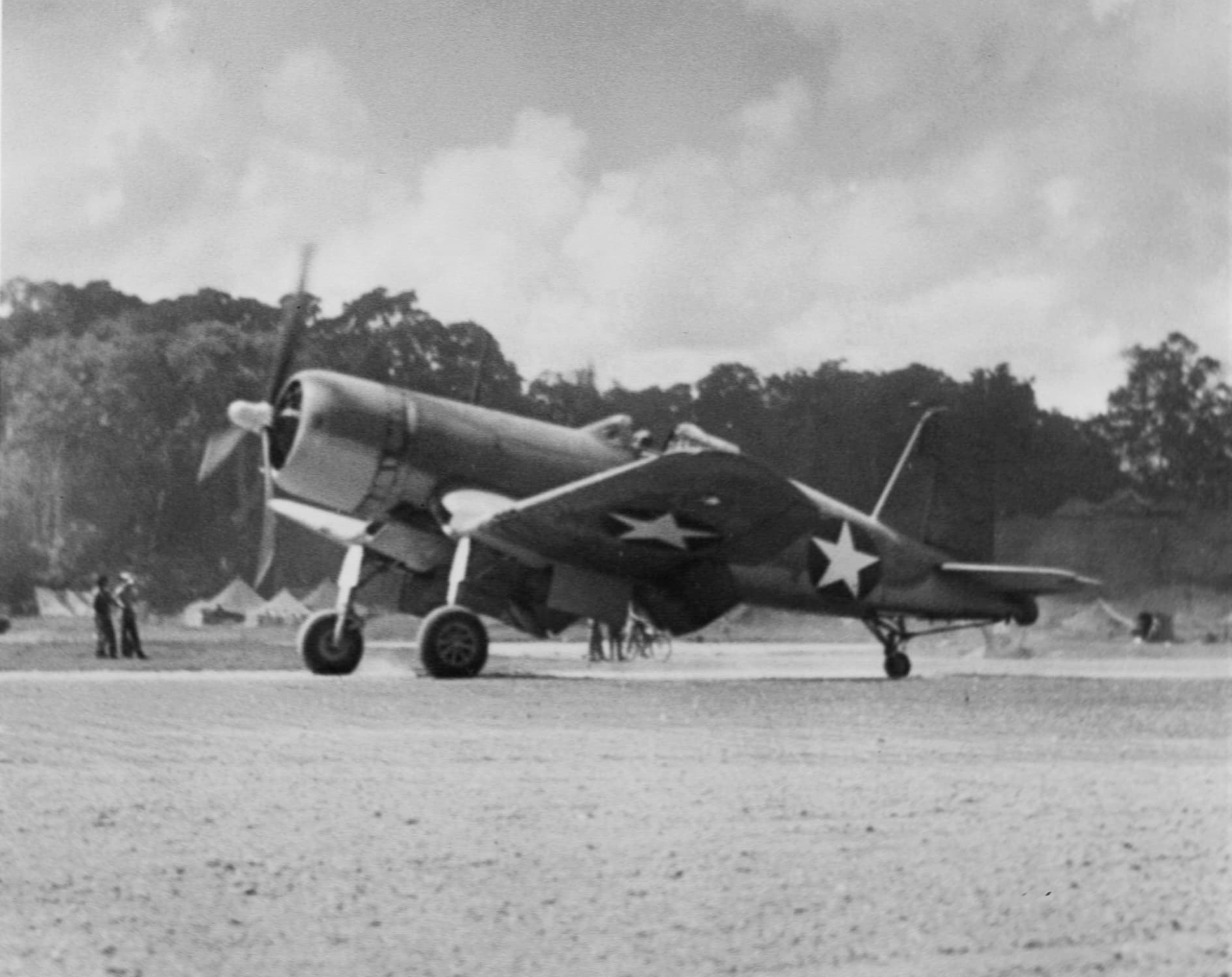Frist F4U Corsair of VMF-124 on Guadalcanal 1943