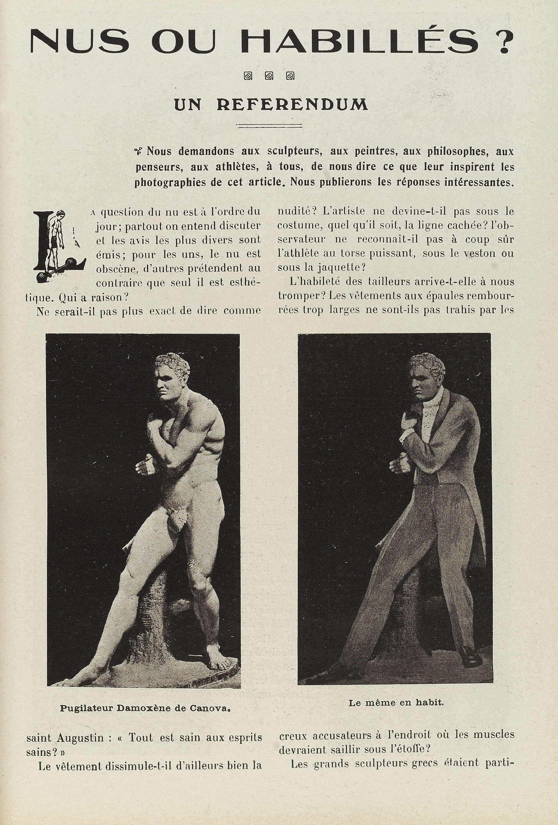 Article contrasting the clothed and unclothed body