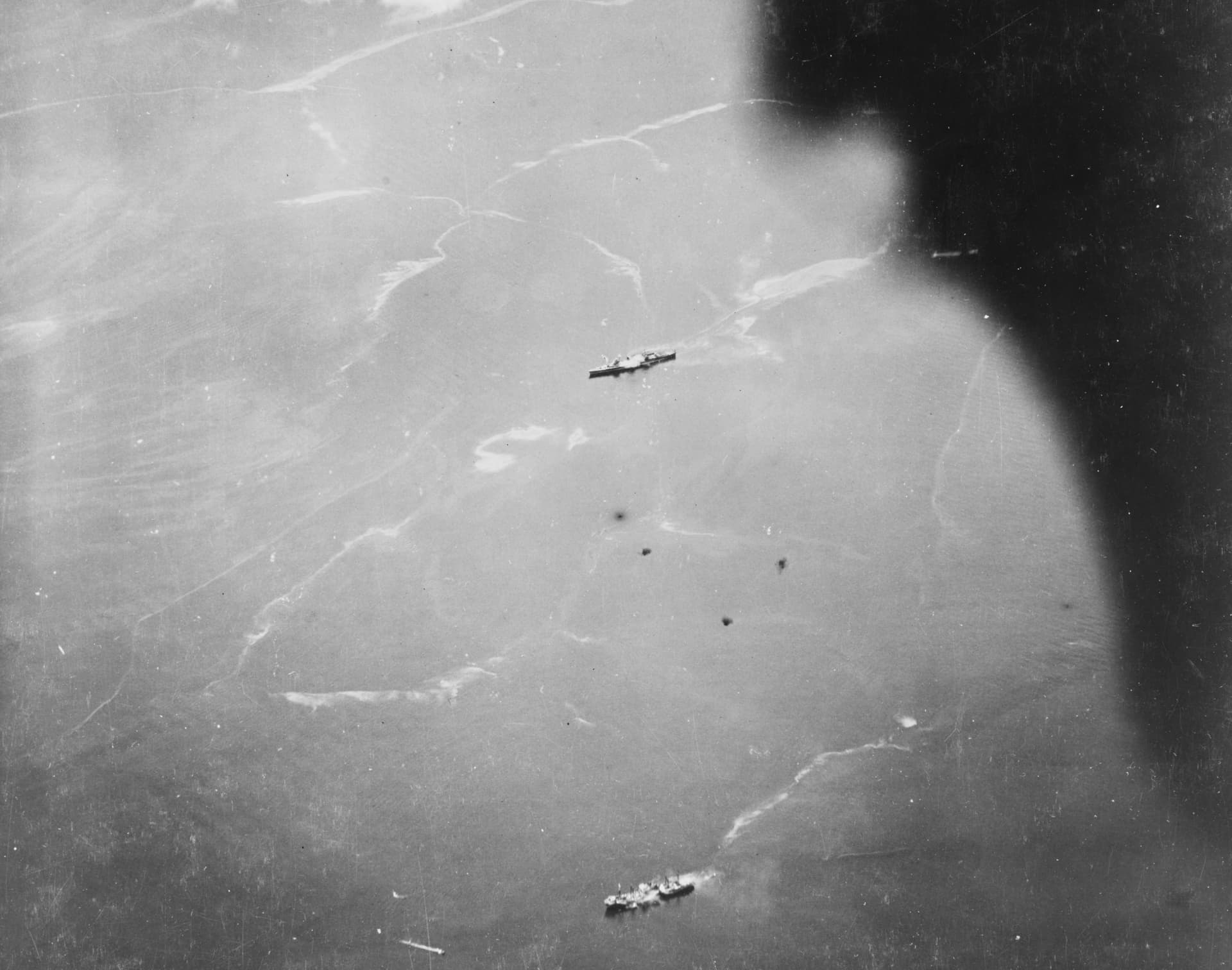 Japanese ships in Tonolei Harbour, Bougainville, 13 October 1942 ( )