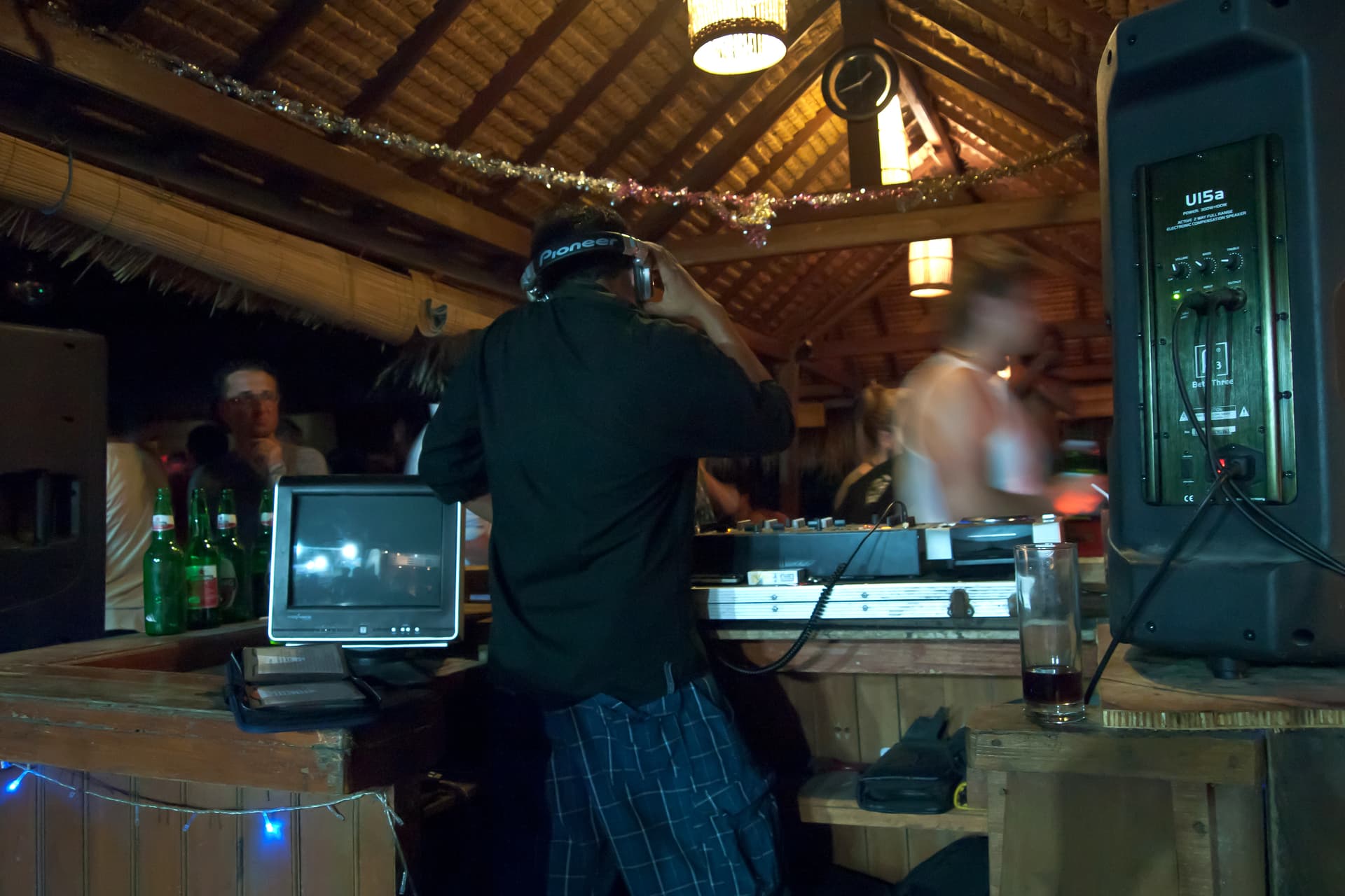 Dance party at night, DJ booth, Gili Trawangan (island), Indonesia