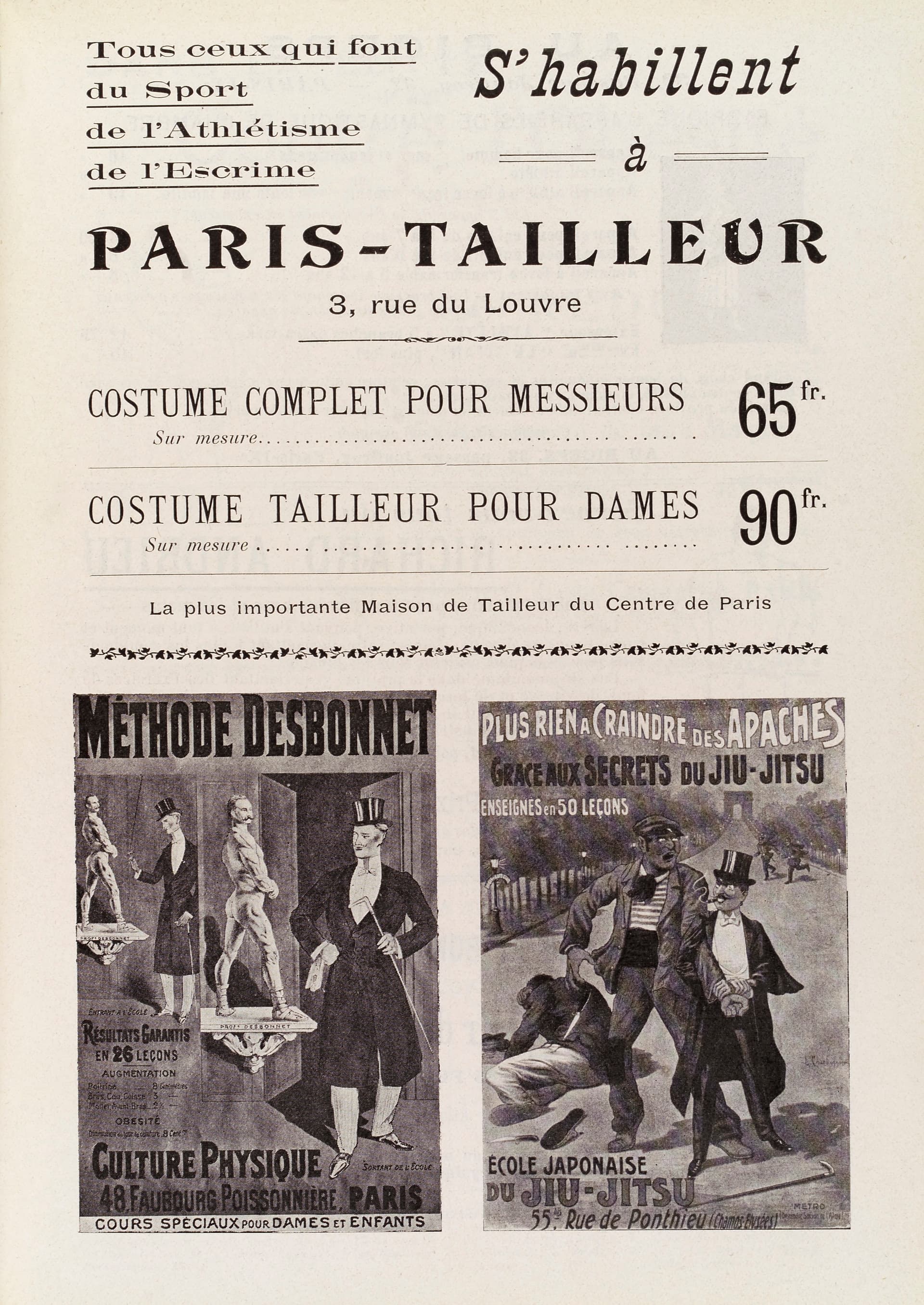 Advertisement in La Culture Physique