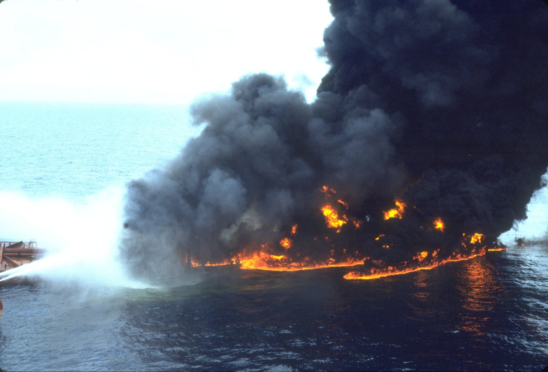 The Mega Borg tanker fire, 1990