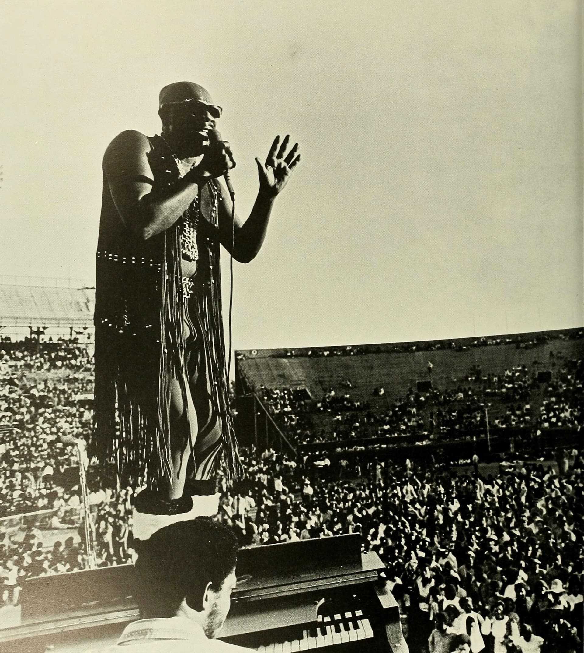 Isaac Hayes performing at Tulane Stadium in New Orleans on 24 October 1970