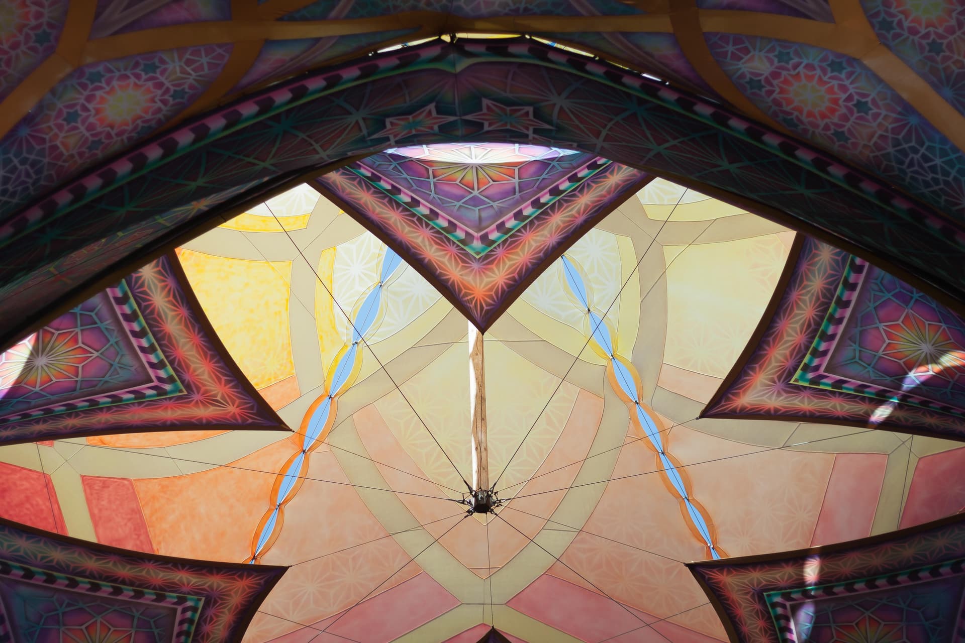 Painted underside of a stage canopy