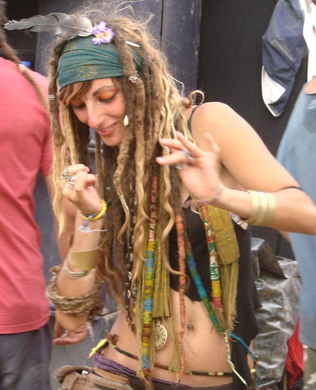 Dancer with decorated hair and headband