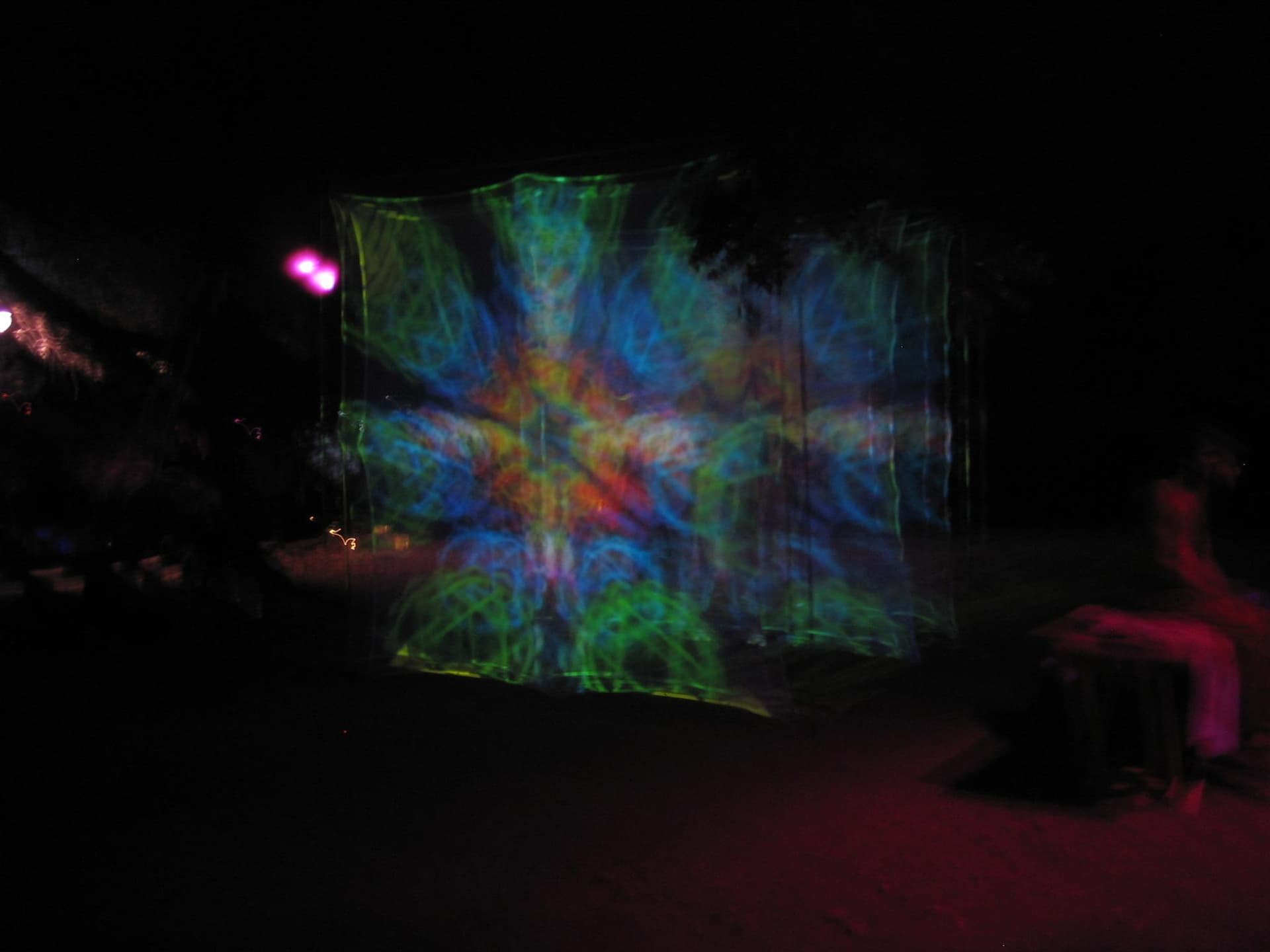 Projected mandala on the stage backdrop