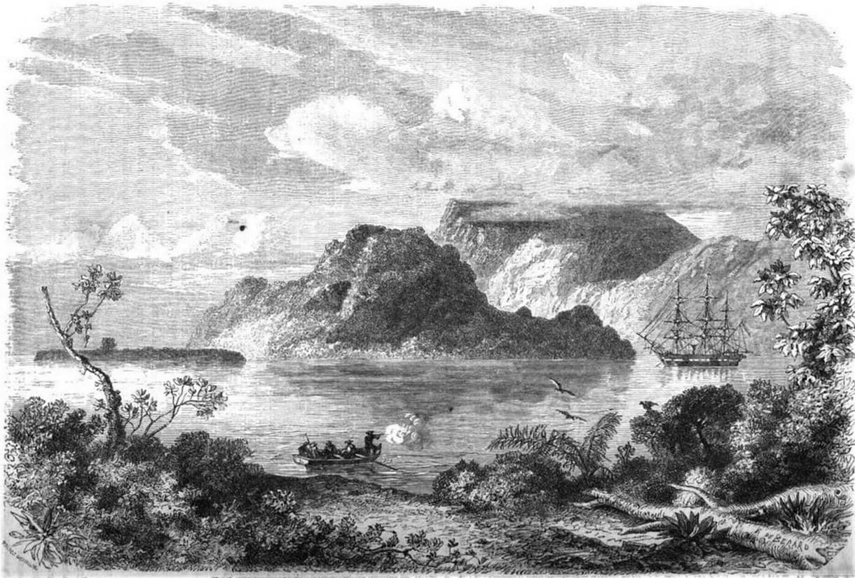 Manevai Bay, in the Vanikoro Island, a coral island